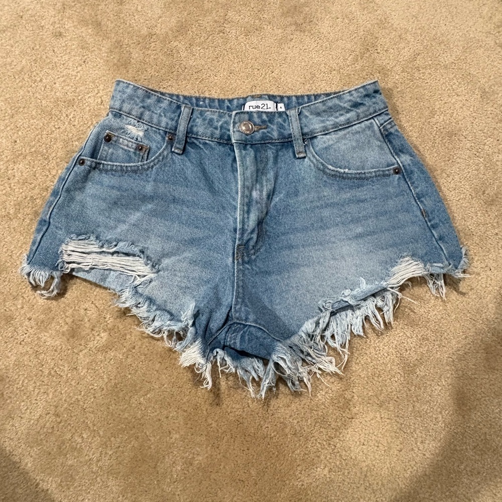 Rue21 Frayed Hem Blue Jean Shorts